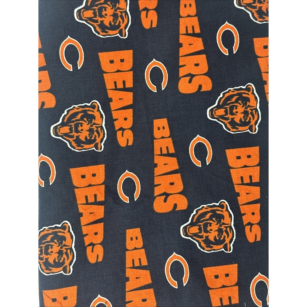 NFL Chicago Bears Logo Fabric Licensed Football Cotton - 50x28” With Extra